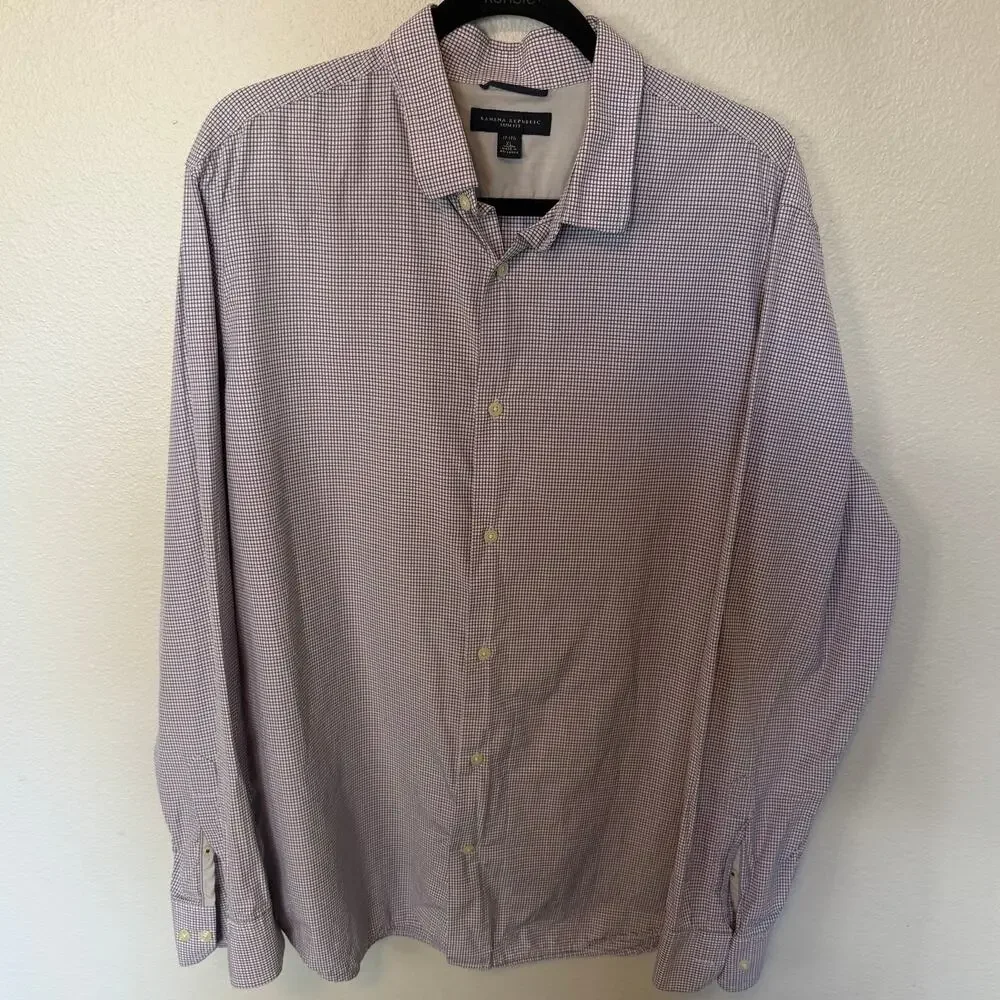 Banana Republic Slim Fit Button Up Long Sleeve Shirt Men's XL